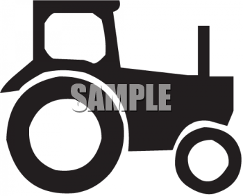 Silhouette Of A Tractor   Royalty Free Clip Art Picture