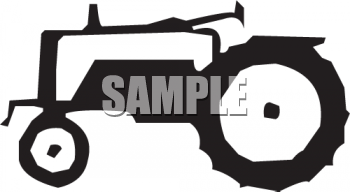 Silhouette Of A Tractor   Royalty Free Clipart Image