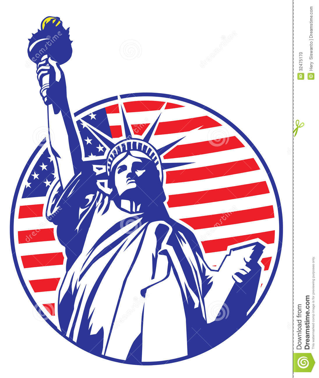 Statue Of Liberty Crown Clipart Liberty Statue With Usa Flag