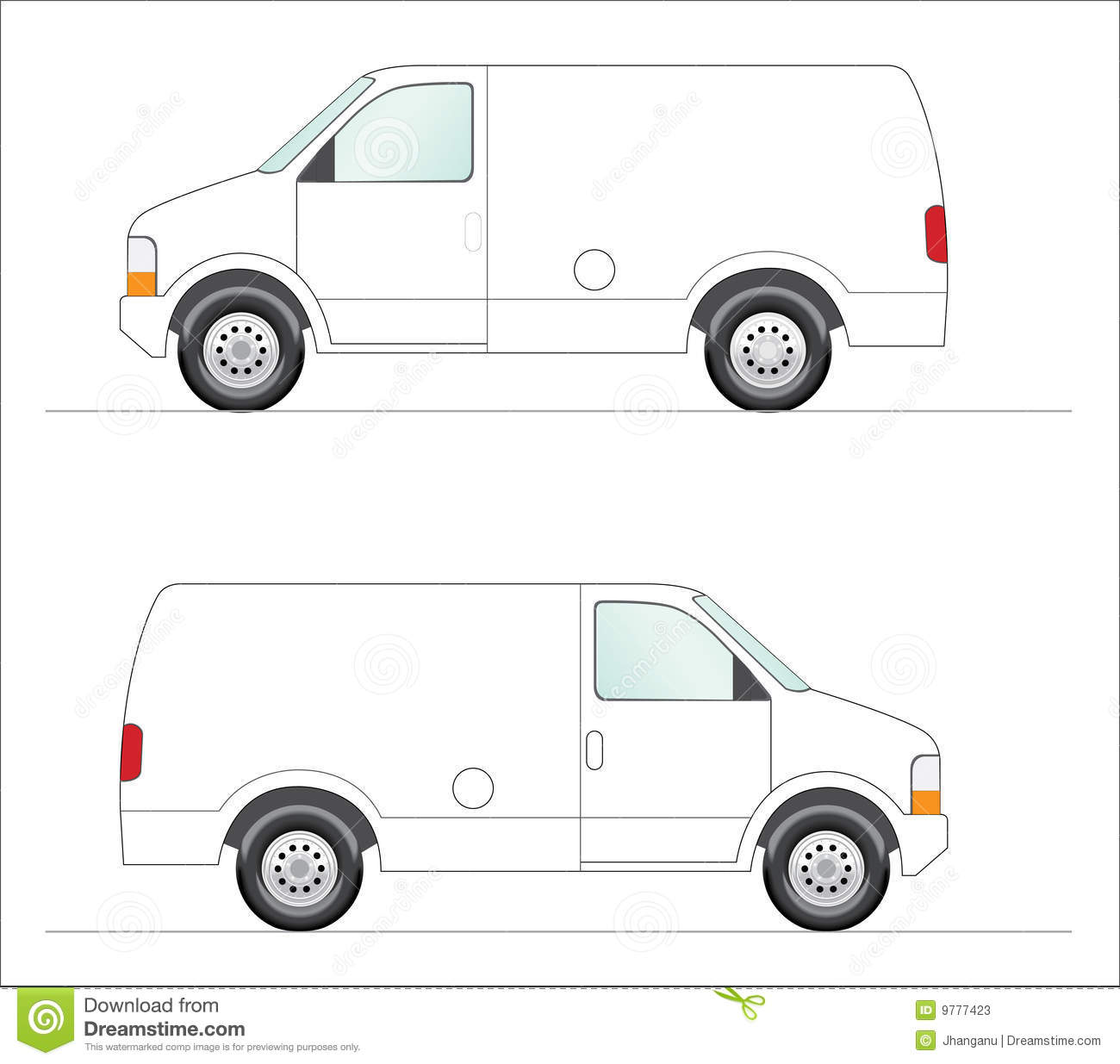 This Is A Clipart Of A White Panel Van Illustration  Colors Can Be