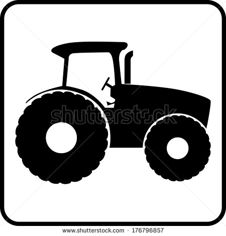Tractor Silhouette Icon Vector Illustration   Stock Vector
