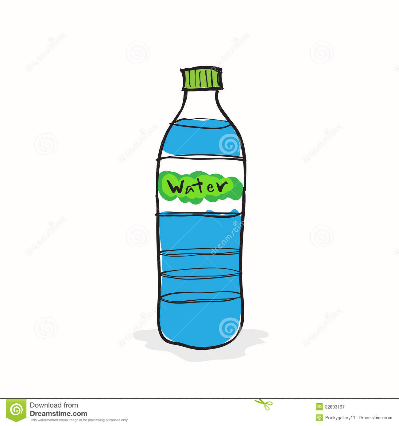 Water Bottle Clipart Hand Drawn Water Bottle White 32803167 Jpg