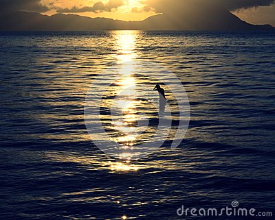 At Sunsrise In Limasawa Island I Found This Man Bathing Enjoying The