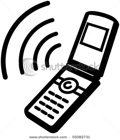 Clip Art Image Of A Ringing Cell Phone In A Vector Clip Art