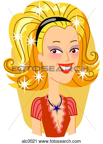 Clipart Of A Blonde Woman With A Big Hair Do Alc0021   Search Clip Art