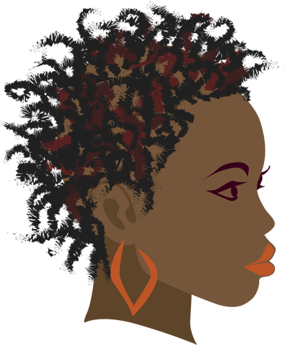 Girl With Twist Braids Hairstyle Vector Drawing   Public Domain