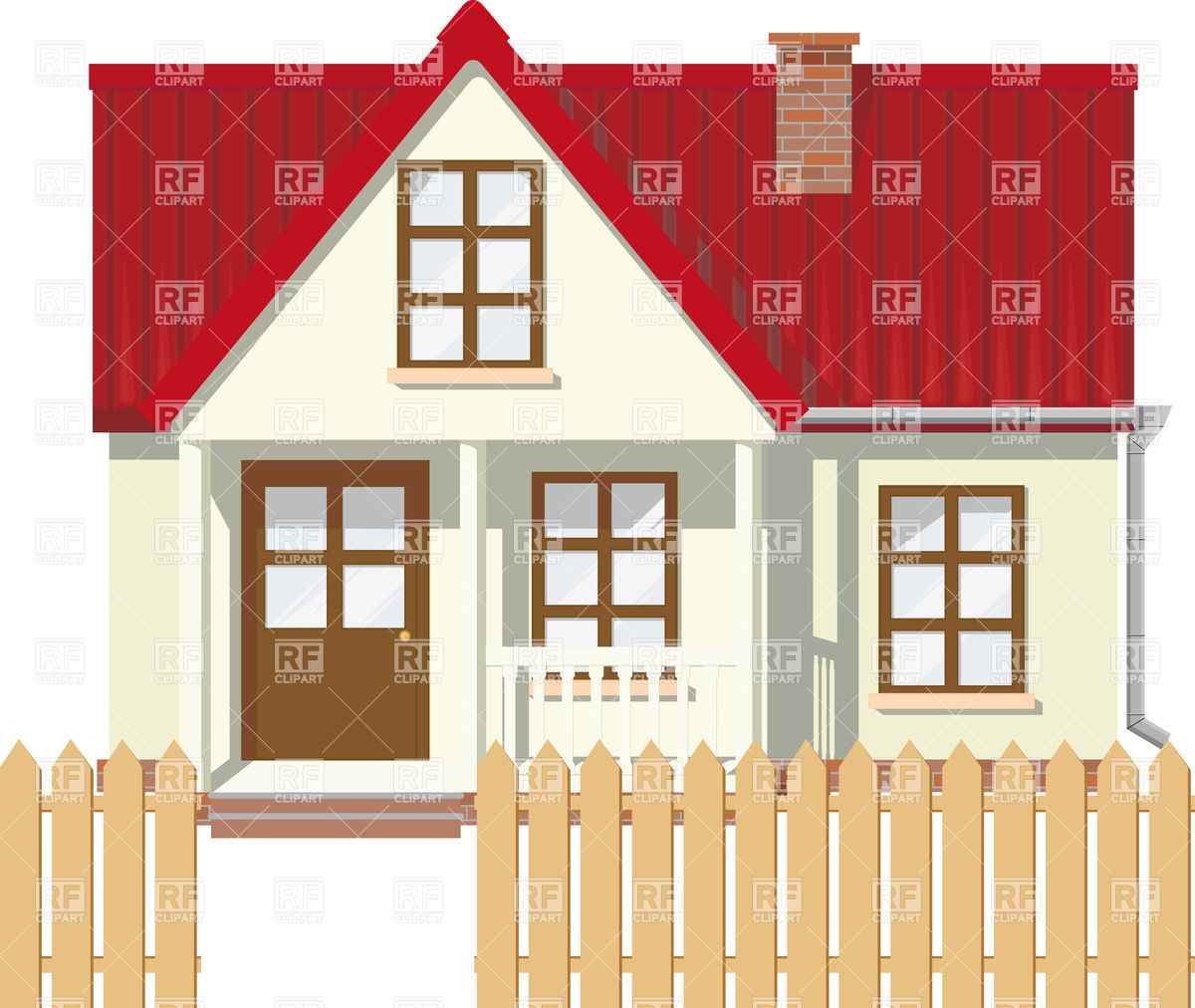 House Roof Outline Clipart Small Mansion Rural House With