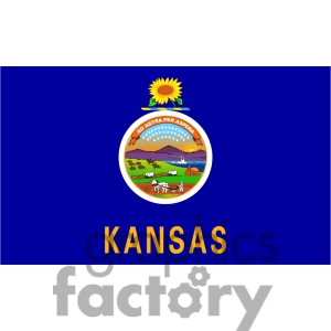 Kansas Clipart 1385110 Vector State Flag Of Kansas Jpg