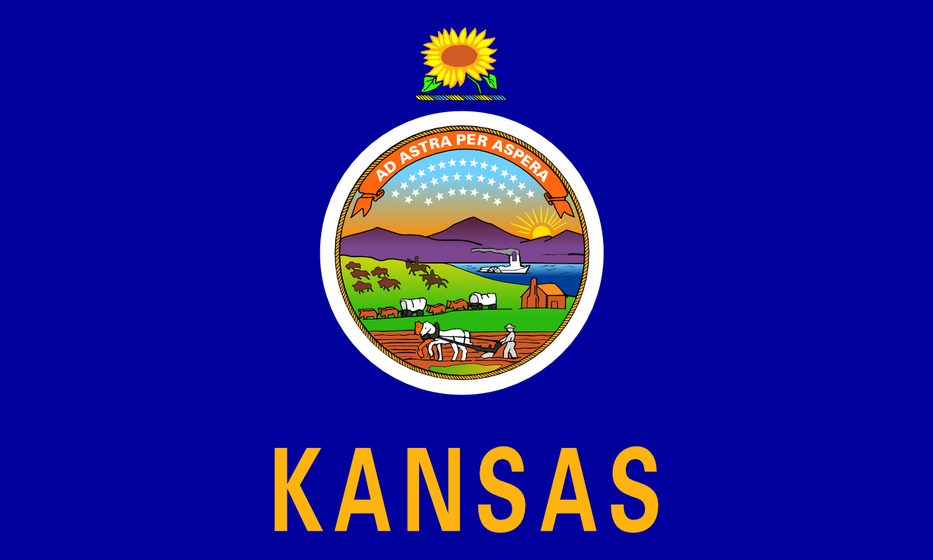 Kansas Clipart Flag Art Flag Of Kansas 1331px Png