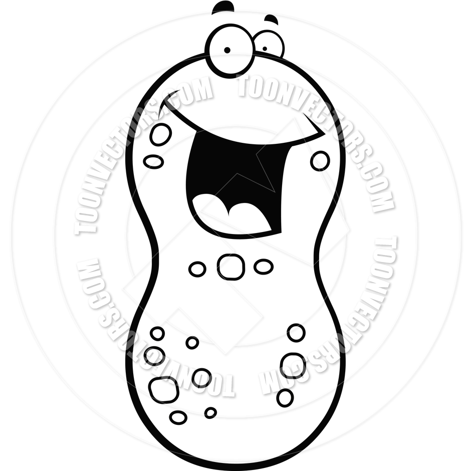 Nut Clipart Black And White Peanut Smiling  Black And
