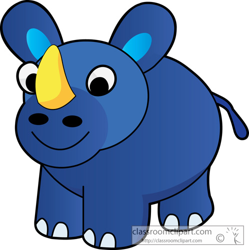 Rhino Clipart   Rhinoceros Animal Characters 16c   Classroom Clipart