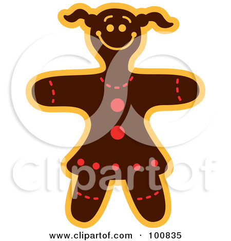 Royalty Free Clipart Illustration Of A Gingerbread Girl Cookie With