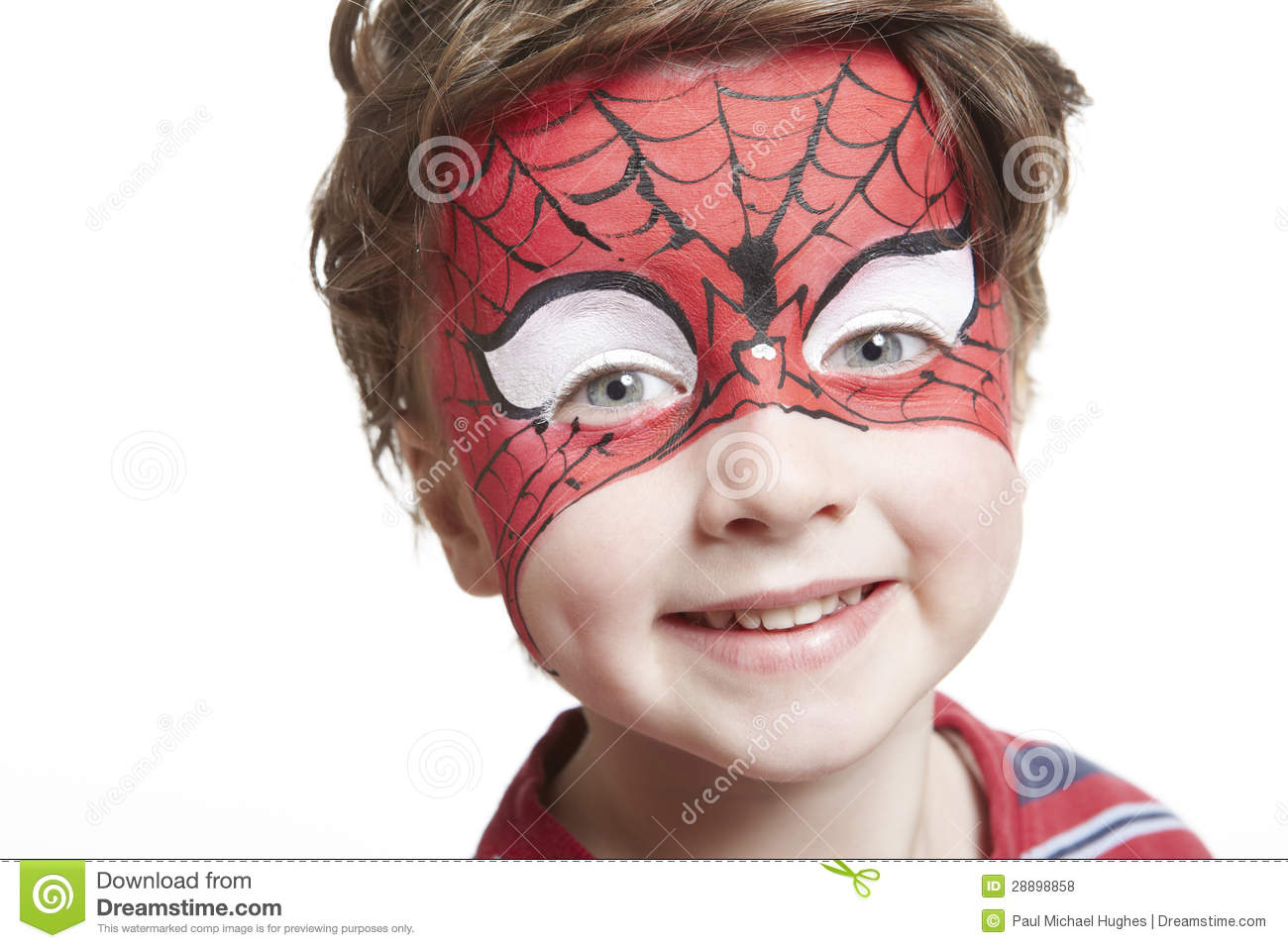 Royalty Free Stock Photos  Young Boy With Face Painting Spiderman