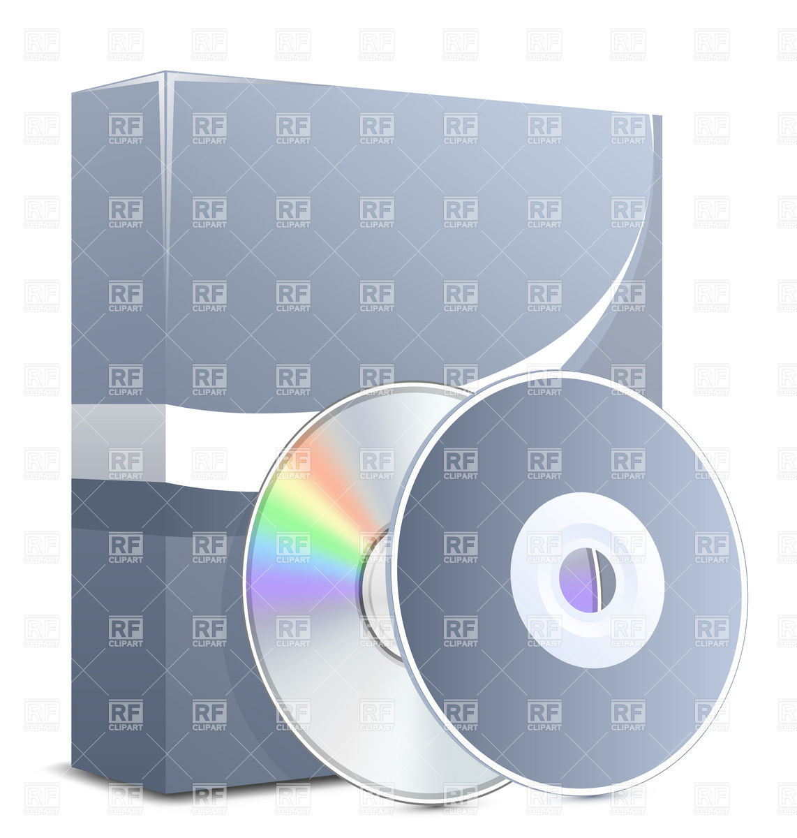 Software Box With Cd Disks 5980 Download Royalty Free Vector Clipart