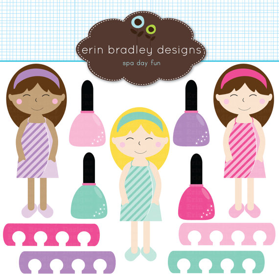Spa Day Fun Girls Clip Art Clipart Photography Graphics For Personal