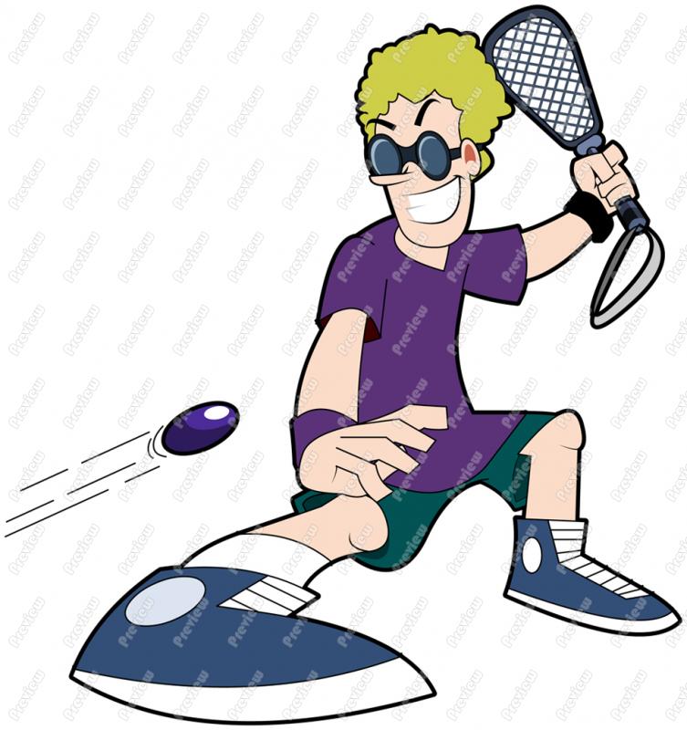 Squash Player Clip Art   Royalty Free Clipart   Vector Cartoon Drawing