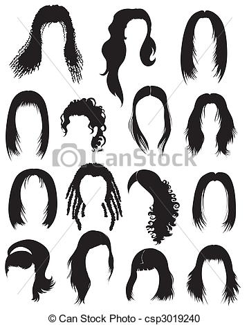 Vector Big Set Of Black Hair Styling For Woman  From My Big Hair