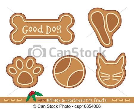 Vector   Dog Treats Holiday Gingerbread   Stock Illustration Royalty