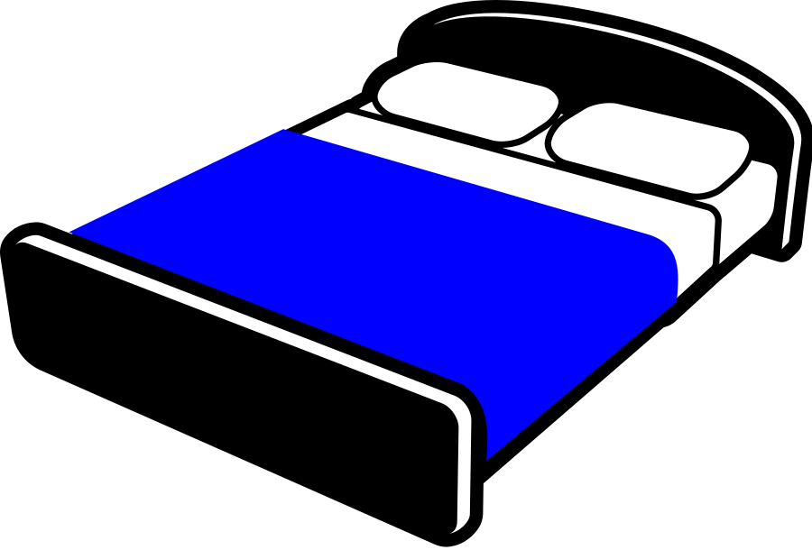 Bed 20clipart Rfc1394 Bed With Blue Blanket Vector Clipart Png