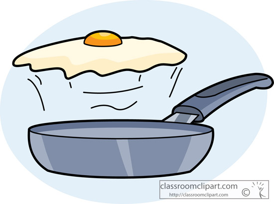 Breakfast Clipart   Egg Over Easy In A Frying Pan   Classroom Clipart