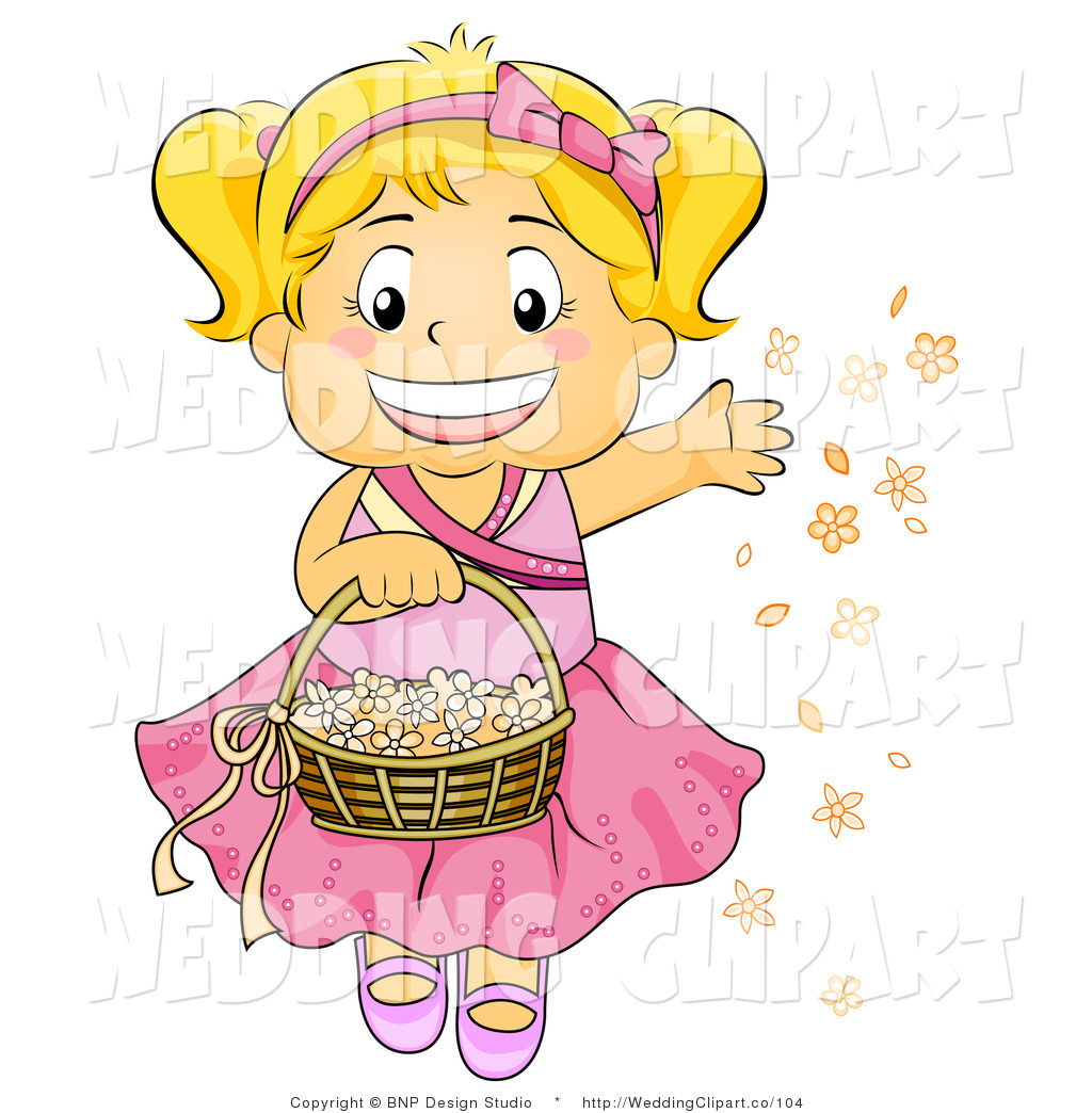 Clipart Free Vector Cartoon Marriage Clipart Of A Cute Blond Flower