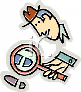 Clue Clipart Cartoon Detective Looking For Clues Royalty Free Clipart