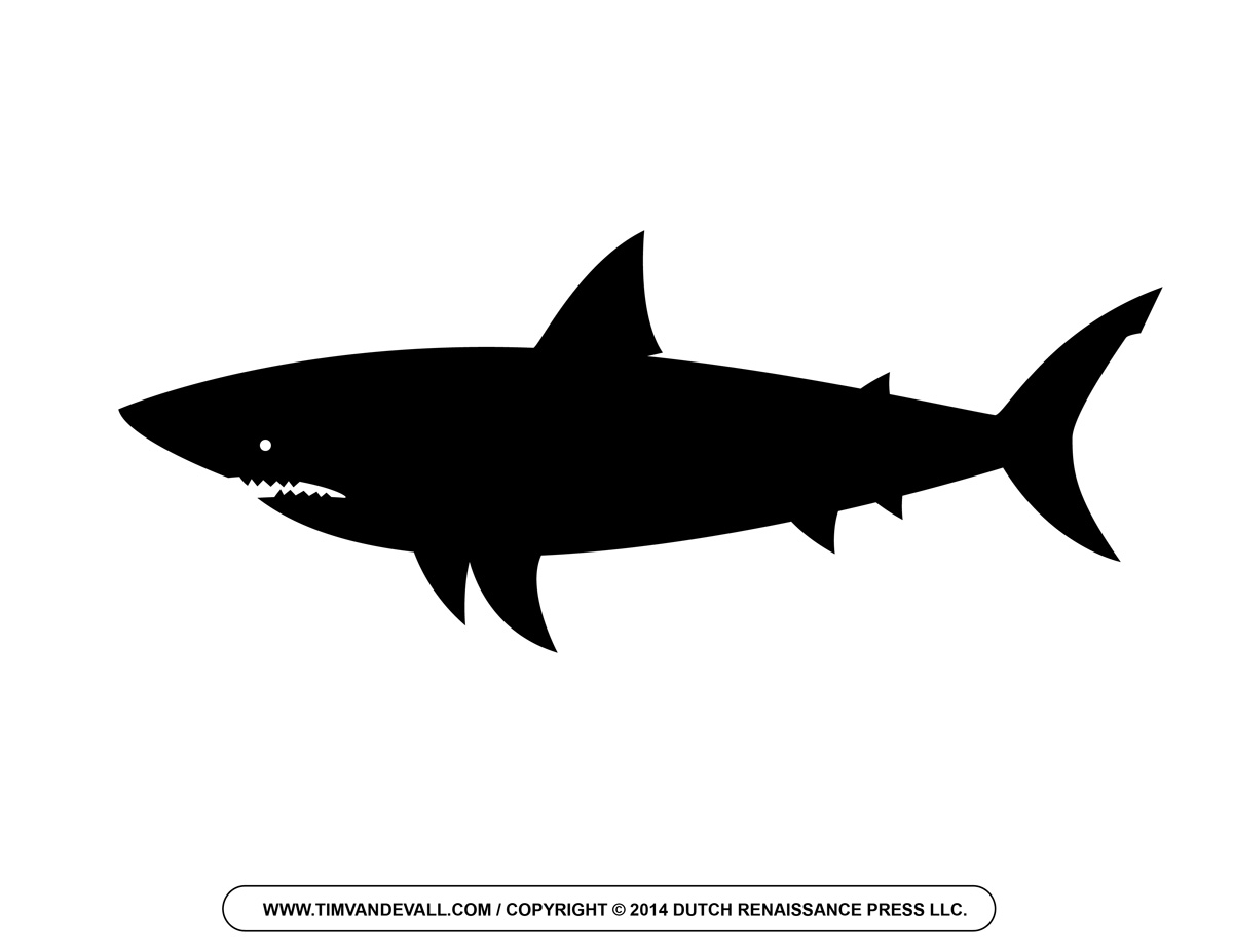 Free Cartoon Shark Clipart Shark Outline And Shark Silhouette