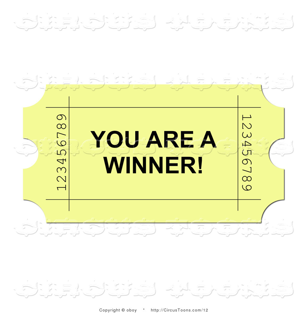 Circus Clipart Of A Yellow You Are A Winner Ticket By Oboy    12
