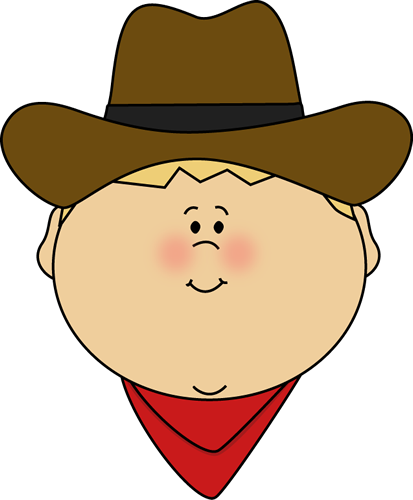 Cowboy Face Clip Art Image   Cute Cowboy Face Wearing A Cowboy Hat
