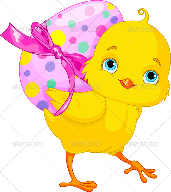 Illustration Of Happy Chicken Bunny Carrying Egg  Eps 8 Jpg  High