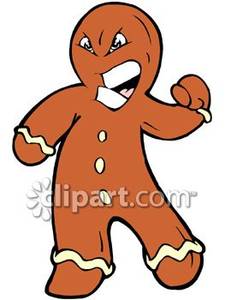 Mean Looking Gingerbread Man   Royalty Free Clipart Picture
