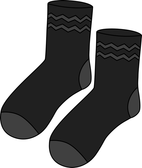 Pair Of Black Socks Clip Art   Pair Of Black Socks With Light Black