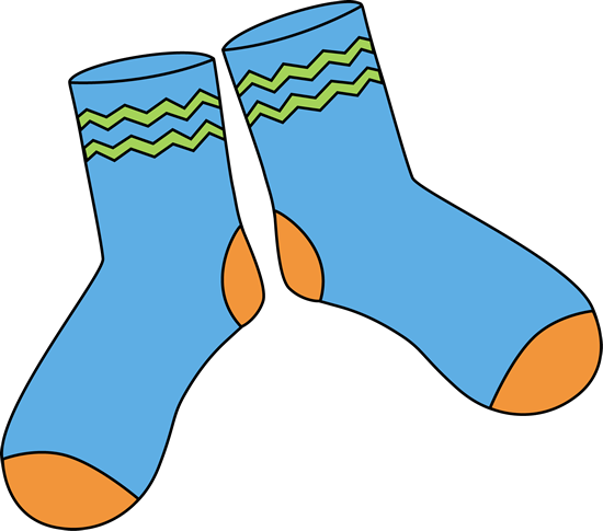 Pair Of Blue Socks Clip Art   Blue Pair Of Socks With An Orange And