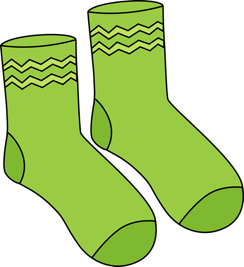 Pair Of Green Socks Clip Art   Pair Of Green Socks With Green Stripes 