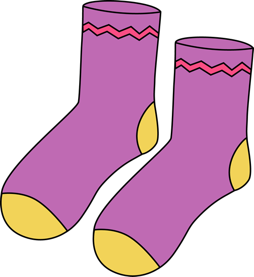 Purple Pair Of Socks Clip Art   Pair Of Purple Socks With Pink Stripes
