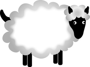 Sheep Clipart Image   A Fuzzy White Cartoon Sheep