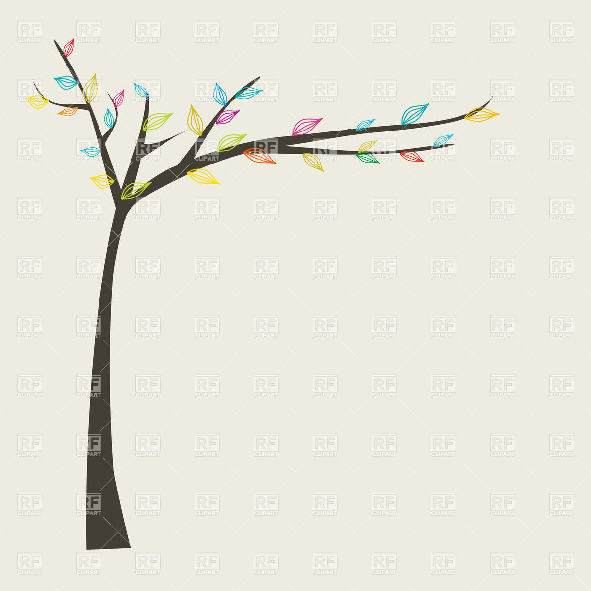 Thin Spring Tree Download Royalty Free Vector Clipart  Eps 