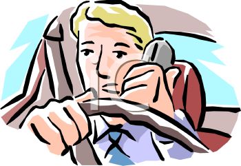 0511 1006 1813 3644 Unsafe Driving Talking On A Cell Phone Clipart    