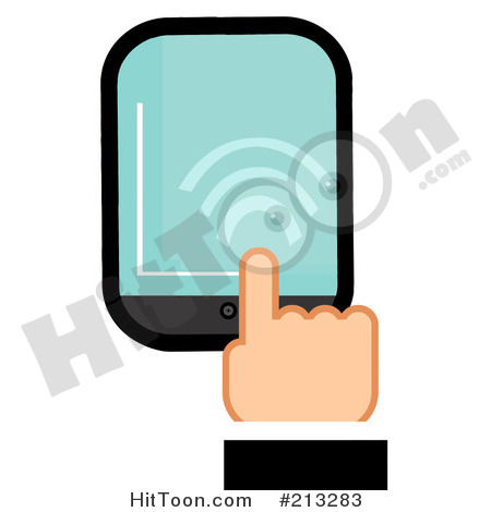 Cell Phone Clipart  213283  Business Man S Hand Touching A Smart Phone