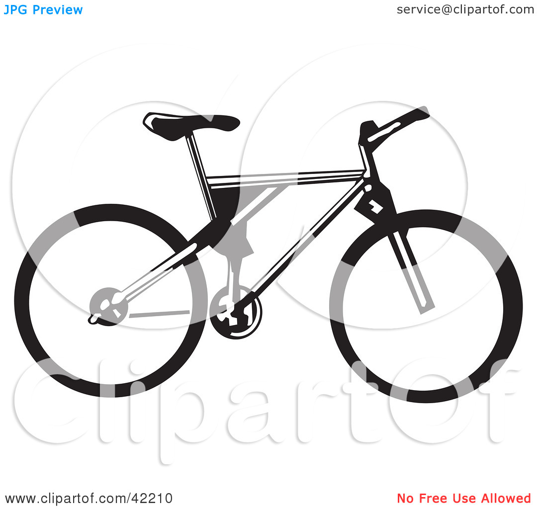Clipart Illustration Of A Black And White Bicycle By David Rey  42210
