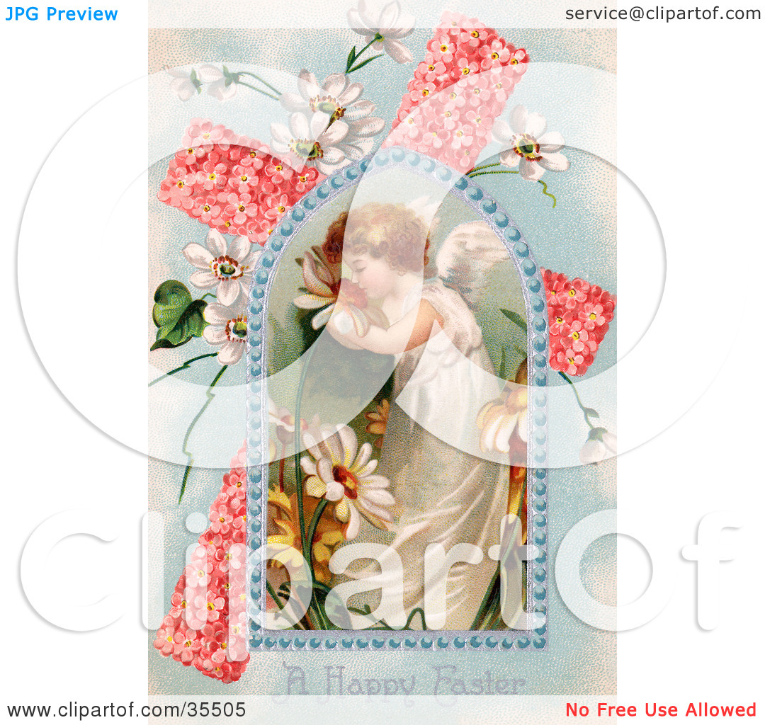 Clipart Illustration Of An Adorable Young Victorian Easter Angel