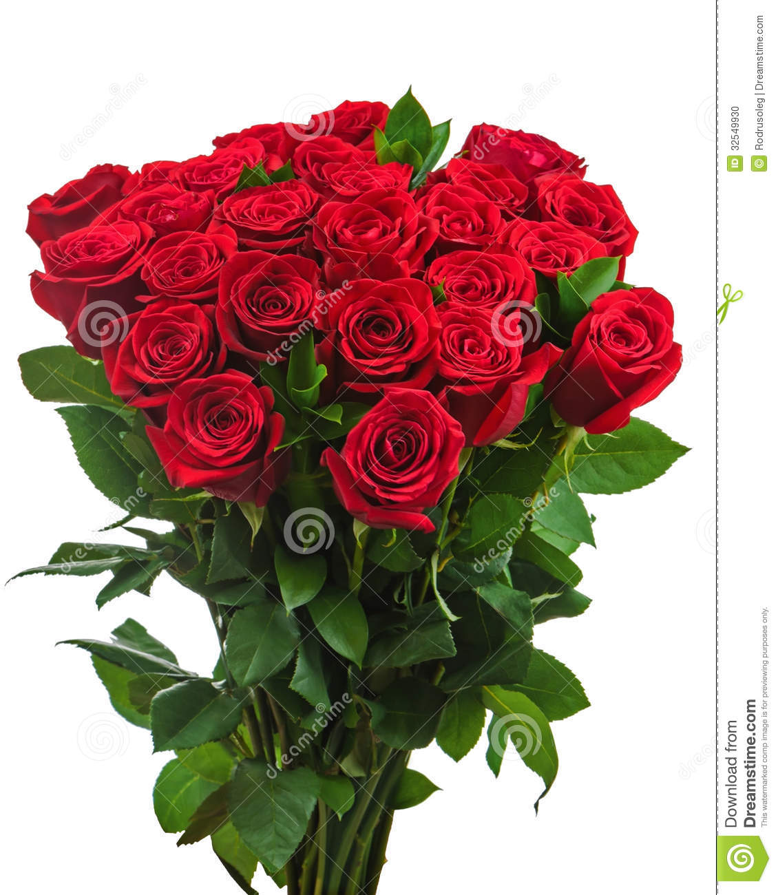 Colorful Flower Bouquet From Red Roses Isolated On White Backgro Stock