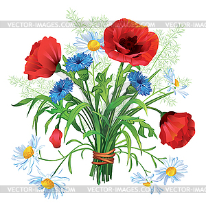 Colorful Flower Bouquet   Vector Clipart