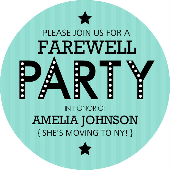 Farewell Party Invitations   Turquoise Stripe Farewell Party Invite