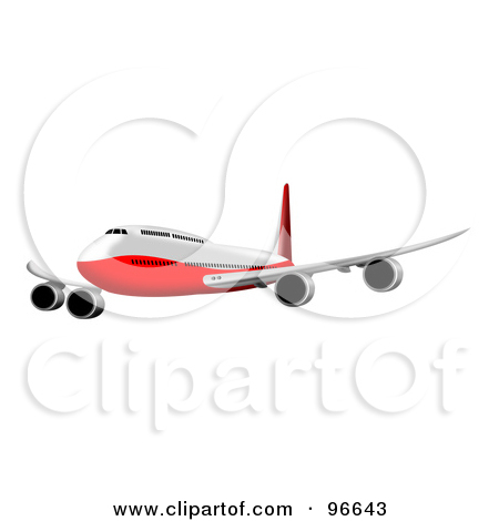 Free  Rf  Clipart Illustration Of A Commercial Airplane In Flight   30