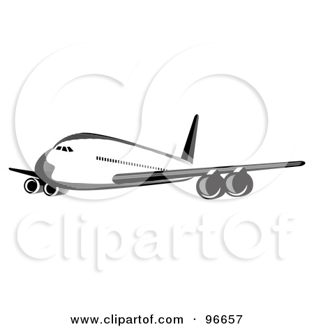 Free  Rf  Clipart Illustration Of A Commercial Airplane In Flight   42
