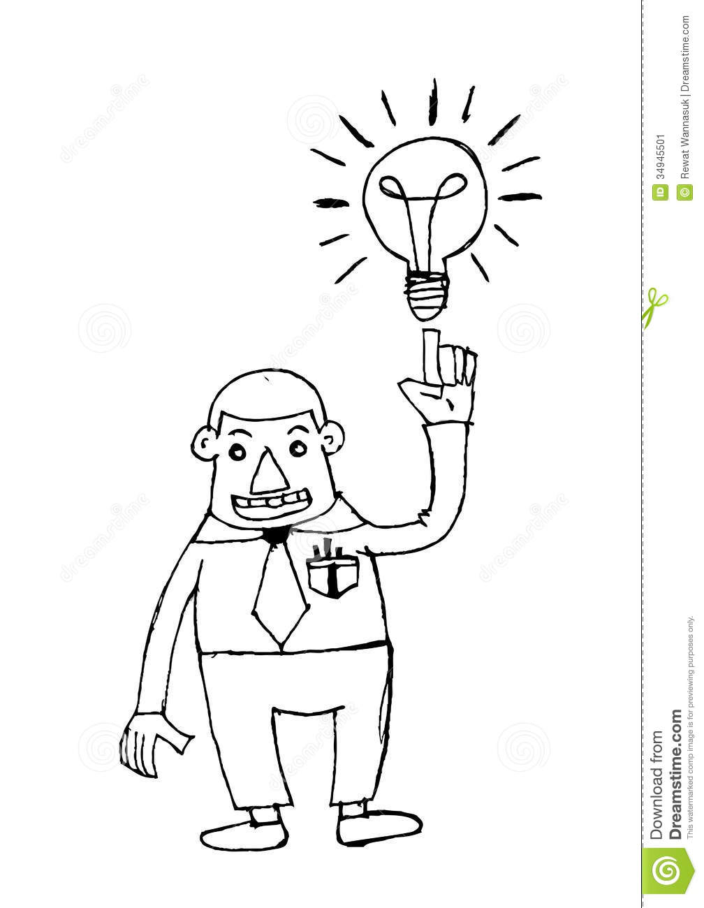 Images Of Cartoon Business Man Think Idea