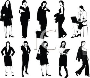 Of Female Business Professionals   Royalty Free Clipart Picture