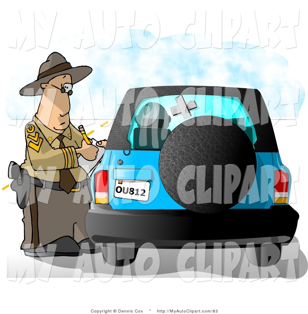 Patrolman Writing A Speeding Ticket To An Unsafe Driver By Dennis Cox