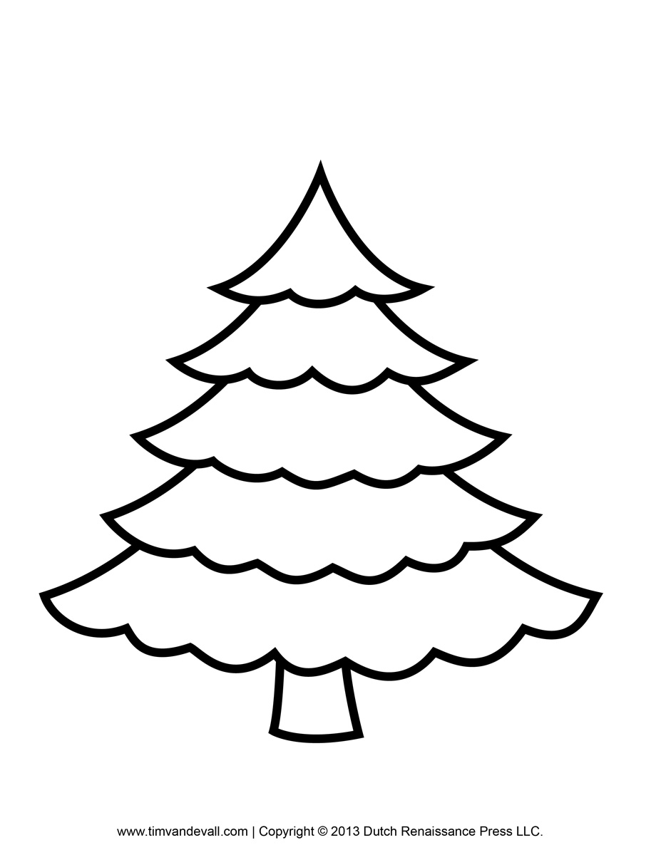 Printable Paper Christmas Tree Template Clip Art Coloring Pages Image